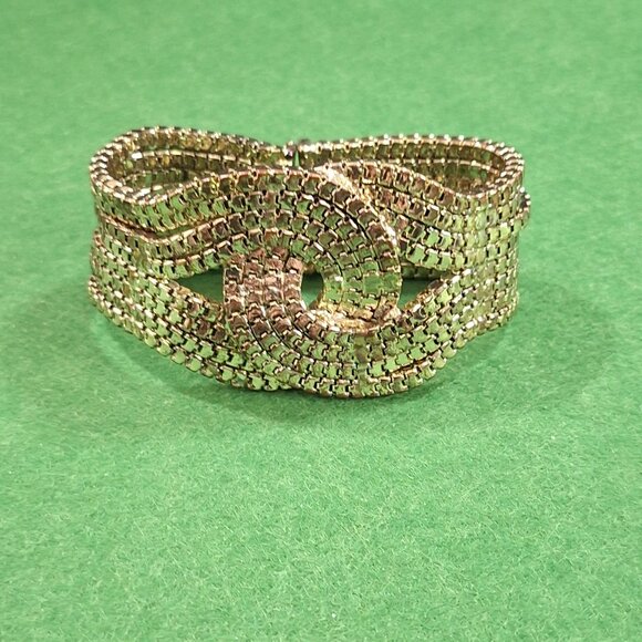 Vintage Gold Tone Chain-Link Bracelet – Bold Statement Cuff - Picture 2 of 7